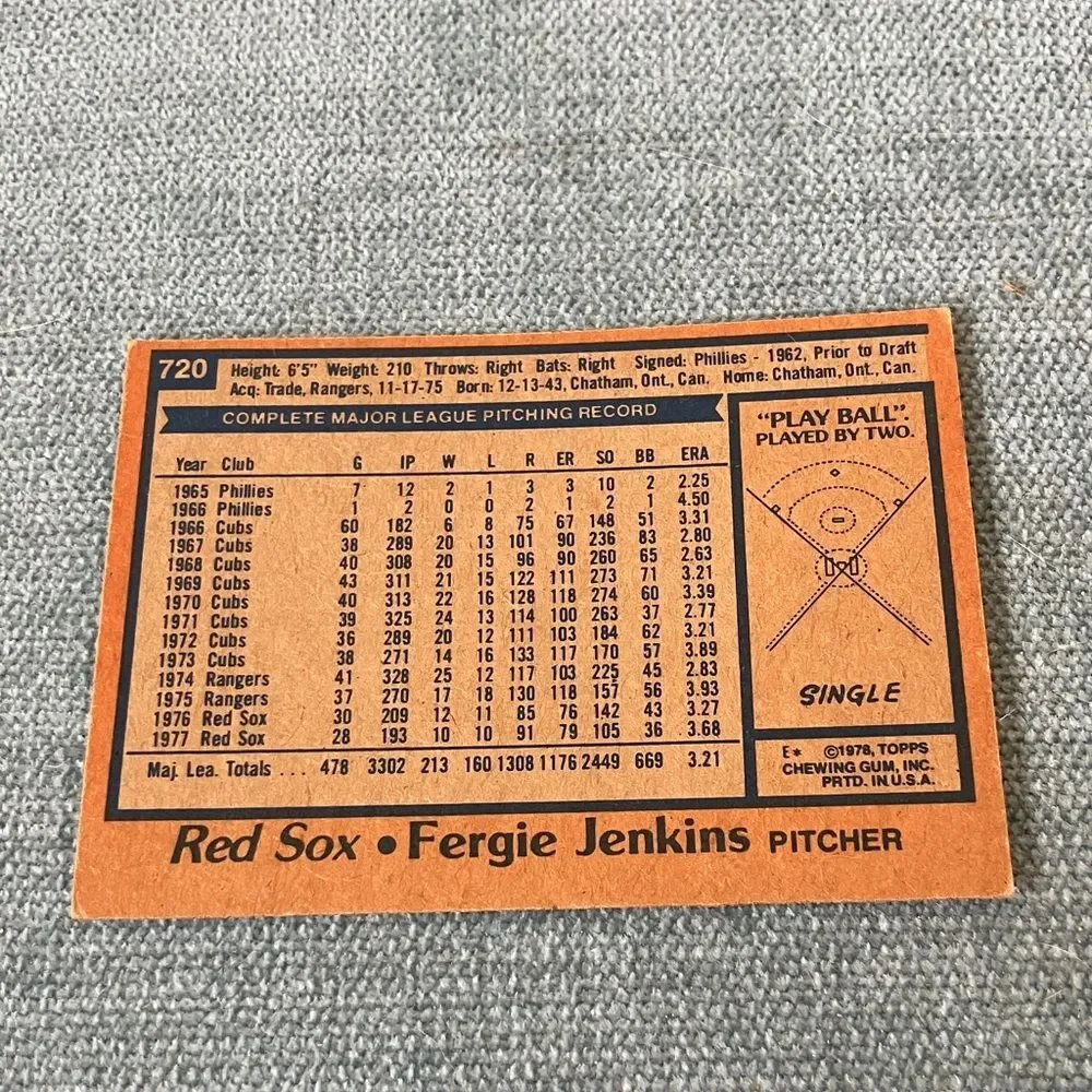 1978 Topps Boston Red Sox  Baseball Card Trading Card